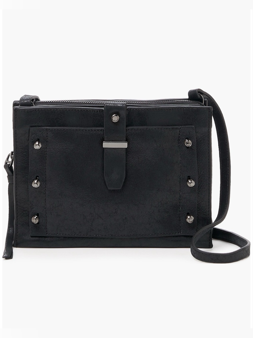 Botkier Warren City Studded Leather Crossbody Black Gunmetal Nwt